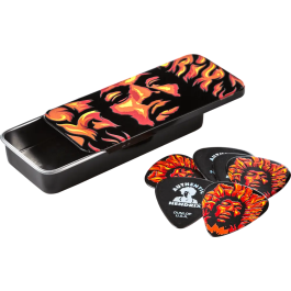 DUNLOP 8006 Caja 6 Púas Signature Jimmy Hendrix Voodoo Fire