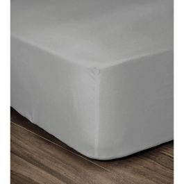 LOVELY HOME Sábana ajustable 100% Algodón 180x200cm - Sombrero 35cm - Gris claro LOVELY HOME Sábana ajustable 100% Algodón 180x200cm - Sombrero 35cm - Gris claro