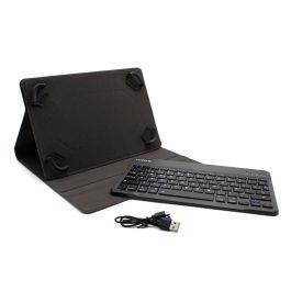 Nilox Funda con Teclado Bluetooth para Tablet 9.7" a 10.5" Universal Negra