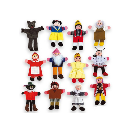 Andreutoys Marioneta de Dedos Personajes Cuentos Infantiles Surtidos Caja de 12 Unidades 30cm