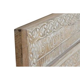 DKD Home Decor Espejo de Pared Rectangular Estilo Indio Madera de Mango Natural y Cristal 180x90x3.5 cm