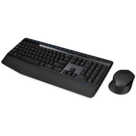 Logitech MK345 Combo Teclado y Ratón Inalámbrico Comfort QWERTY Español/Inglés Negro con Reposamuñecas y Pilas Incluidas