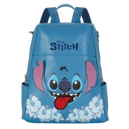 Disney Lilo y Stitch Mochila Shield Tongue Azul con cremallera superior y bolsillos laterales Disney Lilo y Stitch Mochila Shield Tongue Azul con cremallera superior y bolsillos laterales