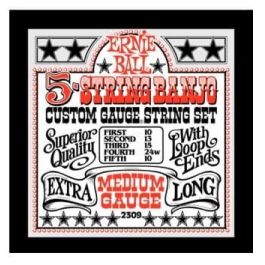 Ernie Ball 10-24/10 Cuerdas para Banjo de 5 Cuerdas, Calibre Medium