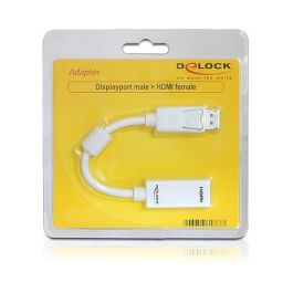 DeLOCK Adaptador 61767 DisplayPort Macho a HDMI Hembra, Cable 0.125 m, Blanco