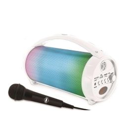 Lexibook Altavoz Inalámbrico Portátil iParty Bluetooth con Efectos Luminosos, Doble Disco, Micrófono Extraíble, 30x16x17cm