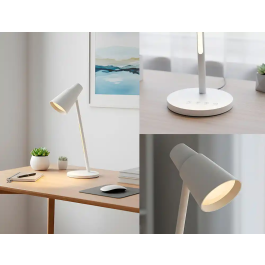 Q-connect Lámpara Escritorio LED 6W 360lm Táctil 3 Niveles Luz Nocturna Cabeza Orientable Blanco