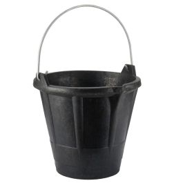 Cubo industrial 12 l de caucho resistente negro, con asa metálica. Precio: 16.94999944. SKU: B15Z6J7S34