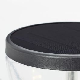 Brilliant BRI4004353437908 Terminal de Exterior TULIP LED Solar con Detector de Movimiento, Acero Inoxidable y Plástico, 4W, Negro