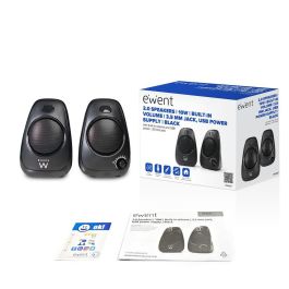 Ewent Altavoces 2.0 Ew3527 Negro 6W RMS, USB, Jack 3.5mm, Control de Volumen