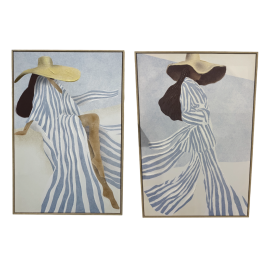 DKD Home Decor Cuadro Mediterráneo Azul Blanco 4.5 x 123 x 83 cm Lienzo/PS (2 Unidades) Estilo Raya Precio: 124.8999994. SKU: B1A25ZS6DW