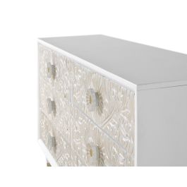 Giner y Colomer Cómoda Madera Mango Blanco Dorado 6 Cajones