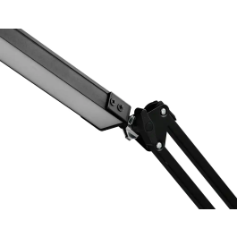 Q-connect Rigel Lámpara de Escritorio LED 8W 320 lm Aluminio con Pinza, Brazo Doble 3 Articulaciones, Color Negro