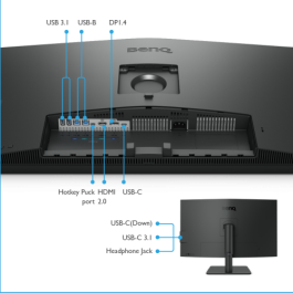 BenQ PD3205U Monitor 32 Pulgadas, 4K UHD, IPS, 5ms, HDR10, USB-C, HDMI, DP 1.4, Negro