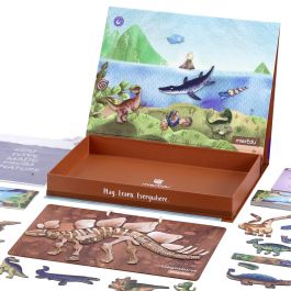 MIEREDU ME098SP Puzle Magnético Dinosaurios con Imanes y Fósil Educativo para Niños +3 Años