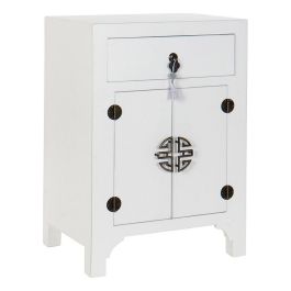 Mesita De Noche Oriental DKD Home Decor Blanco Plateado 34 x 66 x 45 cm Precio: 141.50000029. SKU: S3011194