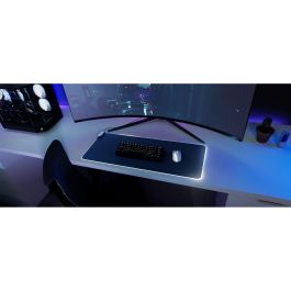 HYTE CNVS Alfombrilla de ratón para juegos XXL, Negro, para Gaming, con USB y Retroiluminación LED