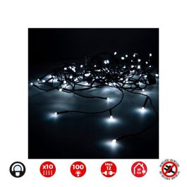 Edm Cortina de Luces Easy-Connect 2x1m 10 Tiras 100 LEDs Blanco Frío IP44 Interior/Exterior