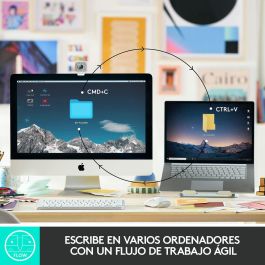 Logitech MX Keys Mini Teclado Inalámbrico Gris Pálido - Teclas Esféricas Cóncavas, Retroiluminación Inteligente, Bluetooth