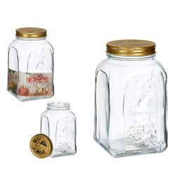 Tarro Homemade Pasabahce Vidrio y Metal Transparente/Oro 1500 ml 10.7x19.3x10.7 cm (Set de 12) Precio: 28.49999999. SKU: B1589R2EK3