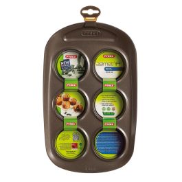 Pyrex 1452001 Molde para Muffins Redondo Acero al Carbono Antiadherente 6 Cavidades