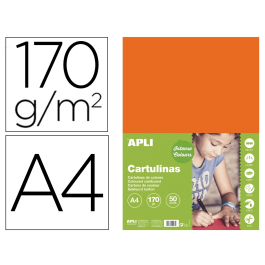 Apli Cartulina DIN A4 Naranja 170g/m2 Paquete 50 Hojas Precio: 7.58999967. SKU: BIX14238