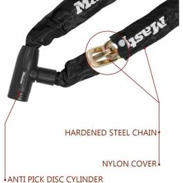 Master Lock 8391DPRO Cadena para candado de bicicleta, 90 cm de largo, Acero cementado resistente al corte y aserrado Master Lock 8391DPRO Cadena para candado de bicicleta, 90 cm de largo, Acero cementado resistente al corte y aserrado
