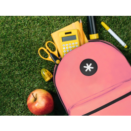 Antartik Mochila escolar con asa y bolsillo frontal con cremallera, color Coral, 320x140x430 mm