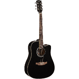 Guitarra Acústica Dreadnought Ranger 6 A/E Cutaway - Negra