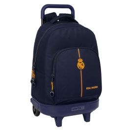 Mochila Escolar con Ruedas Real Madrid C.F. Azul marino 33 x 45 x 22 cm