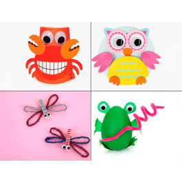 Liderpapel Ojos Adhesivos para Manualidades, Surtidos en Tamaños y Colores, 578 Unidades en 5 Botes