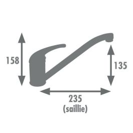 Edouard Rousseau Grifo de Cocina Mezclador Raeva Cromo Sin Ducha de Mano, Estilo Clásico, Cartucho Cerámico, Caño Móvil NF