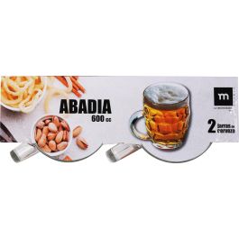 La Mediterranea Set 2 Jarras Cerveza 550 cc - Ancho 9.5 cm, Alto 12 cm, Largo 14 cm