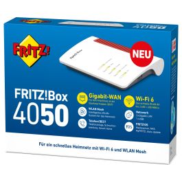 AVM Fritz!Box 4050 AX Wifi-6 Doble Banda 2.4 GHz / 5 GHz Router de Escritorio Enrutador Negro Blanco