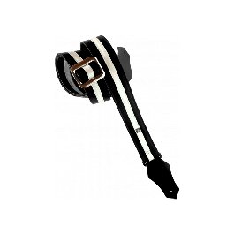 GETM Speedster Black Correa para Guitarra/Bajo de Polipiel y Nylon Acolchada, Ajustable hasta 165cm, Color Negro y Blanco