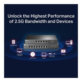 TP-Link TL-SG108-M2 Switch de escritorio 8 Puertos 2.5G Gigabit, 40 Gbps, Sin Ventilador, Plug & Play, Carcasa Metálica