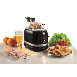Ariete 149/02 Tostador Moderna 2 Ranuras Negro con Pinzas y 3 Funciones