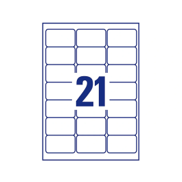 Avery Etiqueta Adhesiva Cubriente Permanente para Impresora Laser Blanca 63,5 x 38,1 mm Caja 525 Unidades