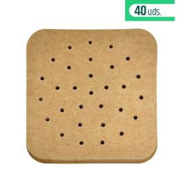 Algon Set 40 Papeles Perforados Cuadrados para Airfryer de 23 cm (24 Unidades)