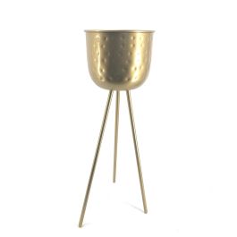 DKD Home Decor Macetero Dorado 24.5 x 64 x 29 cm (2 Unidades) Metal
