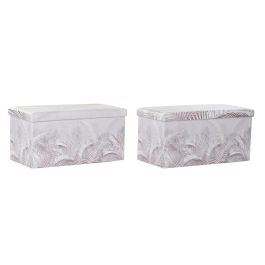 Caja Plegable Tropical DKD Home Decor Gris 35 x 36 x 71.5 cm (2 Unidades)