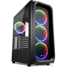 Sharkoon TK5M RGB Midi-Tower para PC Gaming - Caja ATX Micro-ATX Mini-ITX Negro con Iluminación LED Multi