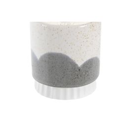 DKD Home Decor Decoración Luminosa Moderna LED Cerámica Blanco y Verde 8.5x8.5x17 cm Pack 4 Unidades