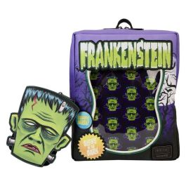 Loungefly Mochila Frankenstein Neon Mask Universal Monster Piel Vegana 28cm que Brilla en la Oscuridad