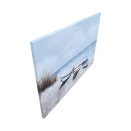 DKD Home Decor Cuadro Mediterraneo Azul Beige Lienzo MDF 2.8 x 80 x 120 cm (2 Unidades)