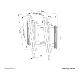 Neomounts WL35-550BL12 Soporte de Pared Inclinable para TV 24-65", Max 40 kg, VESA 75x75-200x200, Instalación Fácil - Negro