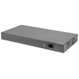 DIGITUS Switch Fast Ethernet 24 Puertos 10/100 No Administrado PoE 370W Montaje en Rack Negro