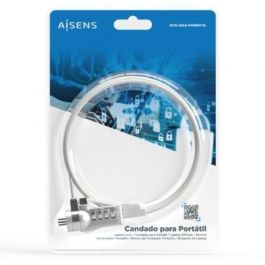 Aisens Cable de Seguridad con Cerradura de Combinación para Ordenador, Portátil, Monitor 1,5 M