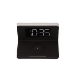 Reloj Despertador con Cargador Inalámbrico KSIX Qi Negro