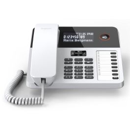 Gigaset Desk 600 Teléfono Analógico con Cable Escritorio Blanco - Identificador de Llamadas, Agenda 100 Contactos